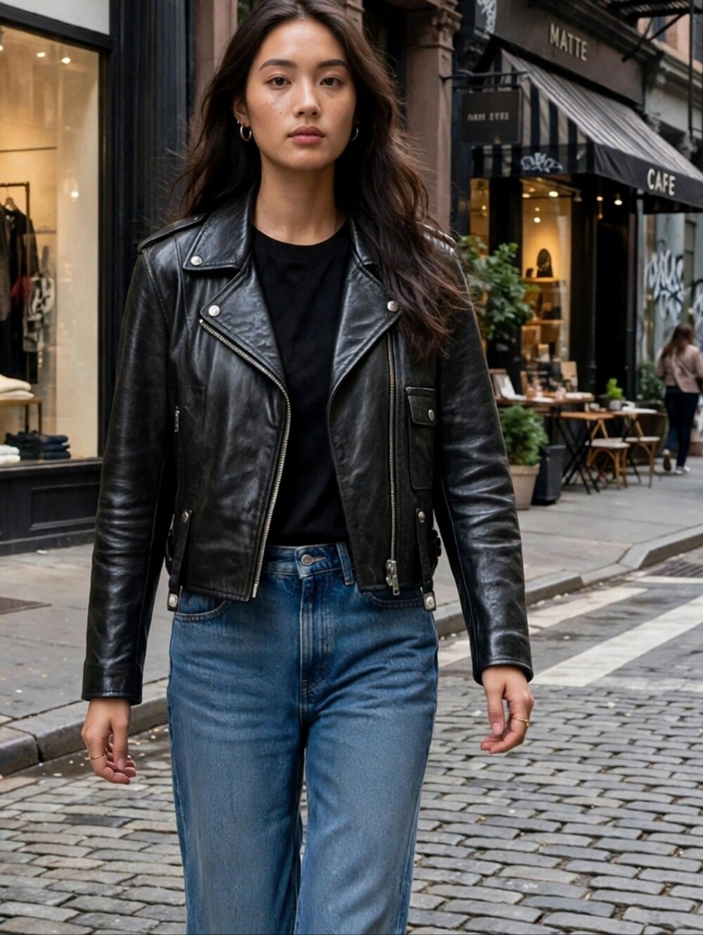 Golden Goose Womens Biker Jacket SMALL Black Italian Luxury Crop Moto NEW $1624